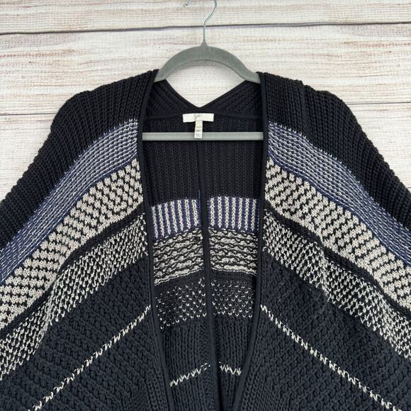 Joie Open Front Multi Knit Sleeveless Cardigan Shawl Women's XXS/S Black/Blue - Picture 3 of 11